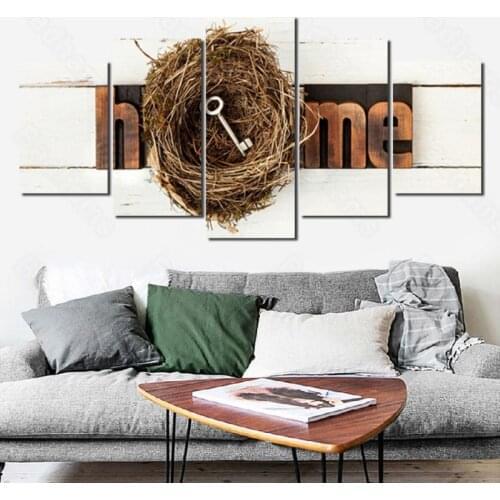 Waterproof Ink Painting Living Room Decoration Warm Home Decoration Painting Wood Weed Bird Nest with Key Painting