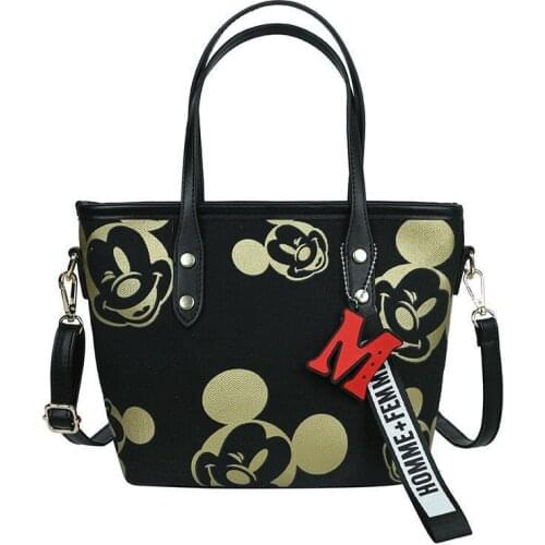 Disney mickey mouse shoulder bag canves lady fashion tote bag Minnie handbag girl cartoon handbag