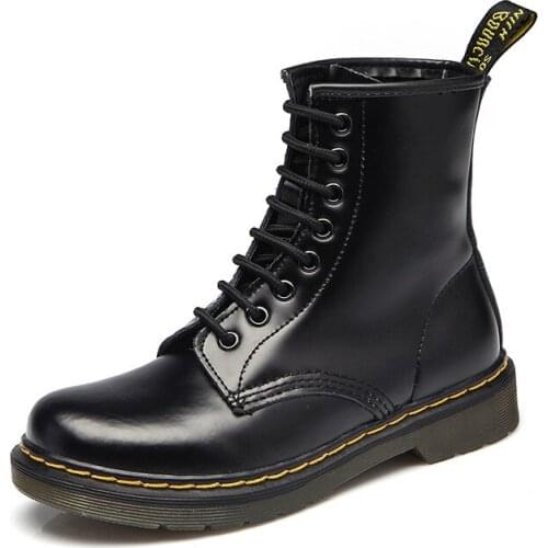 British Style Genuine Leather Women Boots Brand Women Motorcycle Boots Autumn Winter Vintage Women Shoes Plus Size 35-44