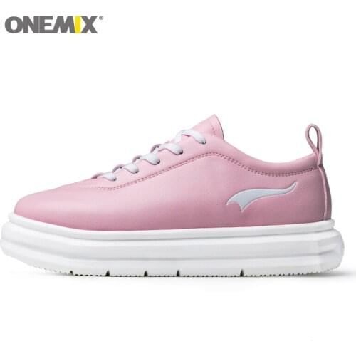 ONEMIX Woman High Platform Running Shoes For Women 5 CM Hight Increase Sneakers Girls Pink Outdoor Boots Vogue Classic Footwear