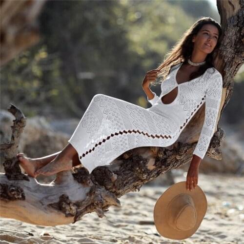 Beach Dress Woman Robe Plage Blanket Cover Up Dresses For Women Beachwear 2019 Bathing Suit New Sexy Hollow Knitted Skirt Shirt