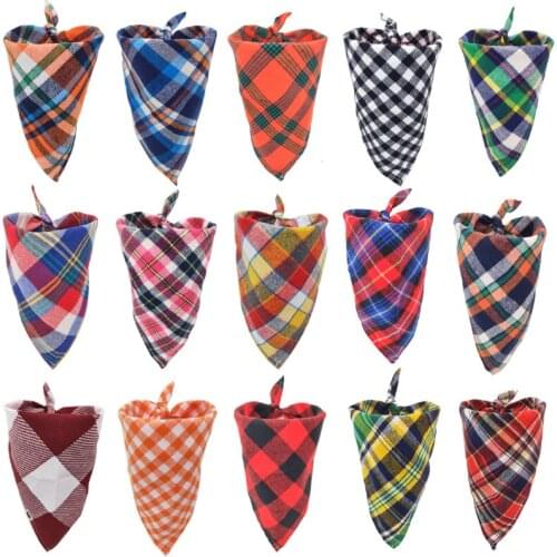 10pcs/lot Mix Cat dog bandanas Bibs Scarf Collar Pet Neckerchief Scarf Waterproof Saliva Towel For Medium Large Dogs Accessories