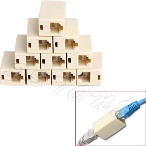 10pcs RJ45 CAT5 Coupler Plug Network LAN Cable Extender Connector Adapter New
