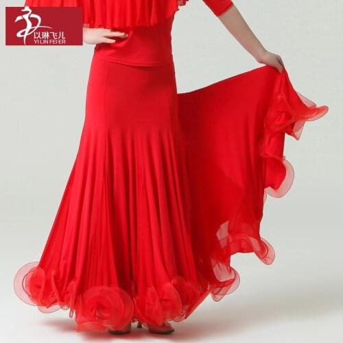 2017 Hot Sale Latin Dress Ballroom Dress Newest Design Woman Modern Waltz Tango Dance Skirt /standard Competition Costume S8025