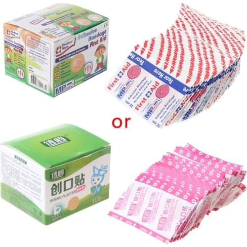 23GF 100Pcs Adhesive Round Band Aid Wound Plaster First-Aid Circle Ring Bandage 22mm