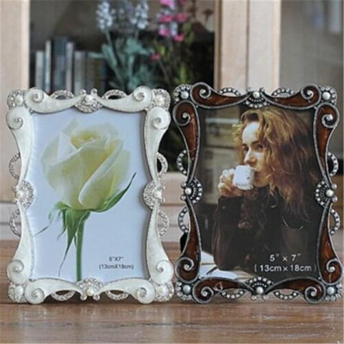 3 6 10 inch Wedding Photo Frame Rhinestone Pearl Metal Alloy Wood Resin Bridal Baby Picture Frames Shower Favor Gifts Home Decor