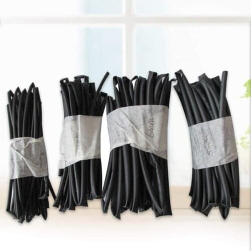 3-6mm Black Electronic Heat Shrinking Tube Cable for Wire Junctions Electrical Insulation Mechanical Protection