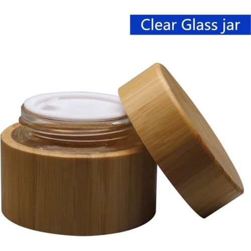 30g Wood Bottle Cream Container Portable Travel Jars For Cosmetic Containers Empty Bamboo glasss Makeup Bottle With Lid Reuse