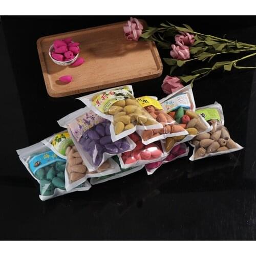 45pcs/bag Natural Tower Incense Cones Sandalwood Air Purifying Backflow Incense Air Freshener Home Bedroom Toilet Decoration