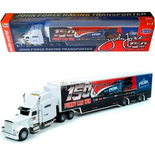 Auto World AW 1/64 John Foss racing truck trailer head cargo truck Collection resin Die-cast Simulation Model Cars Toys