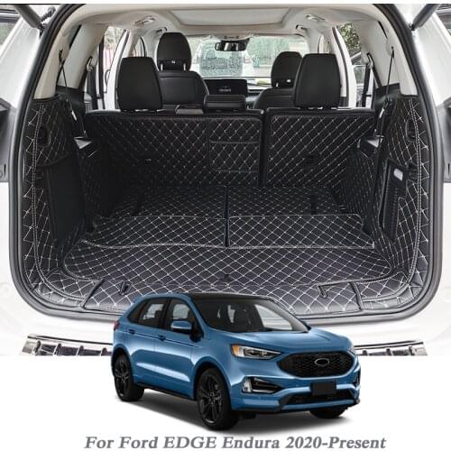 Car Styling PU Leather Trunk Mat Rear Liner Cargo For Ford EDGE Endura 2020-2021 Waterproof Carpet Tray Protector Auto Accessory