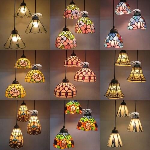 European Mediterranean tiffany retro pendant light hallway cozy Creative lamp bar corridor