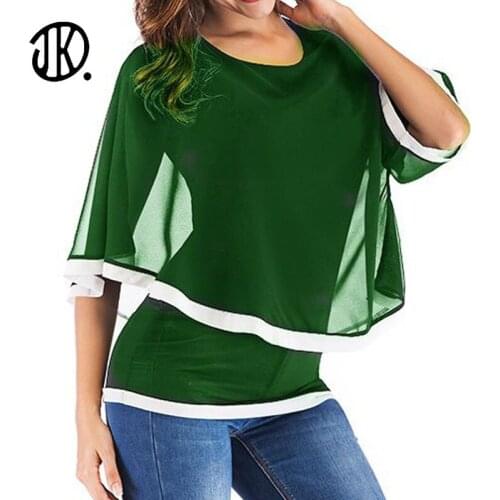Elegant Bigsweety Summer Tee Woman T-shirts 2021 Irregular Bat Sleeves T Shirt Top Patchwork Clothing Female Tees Oversized Tops