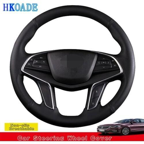 DIY Hand-stitched Black Non-slip Artificial Leather Car Accessories Steering Wheel Cover For Cadillac XT5 XTS ATSL XT5 SRX CT6