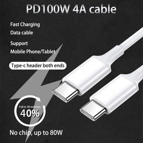 PD100W USB C to USB Type-C Cable QC4.0 3.0 Fast Charge Data Cable for Macbook Samsung S9 Plus USB C Cable for Huawei P30