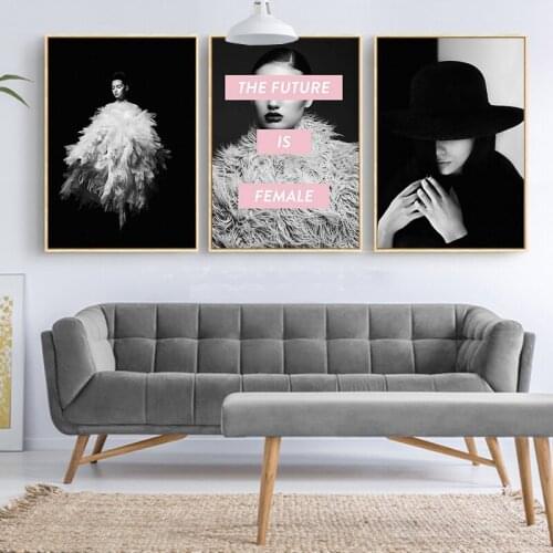Oil Canvas Painting Modern Fashion Female Art For Living Room Chic Cafe Shop Home Decor On Canvas Modern Wall Prints Artworks