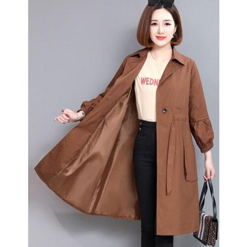 Fashion Plus size Windbreaker Women 2020 Spring Autumn New Nine Points Sleeve Slim Long Trench Coat Women Outerwear 3XL D3420