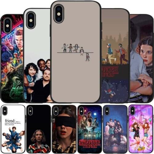 Stranger things black Silicone Phone Case For iPhone 12 XR XS Max 5 5S SE 2020 6 6S 7 8 PLUS X 11Pro Max 11 Cover