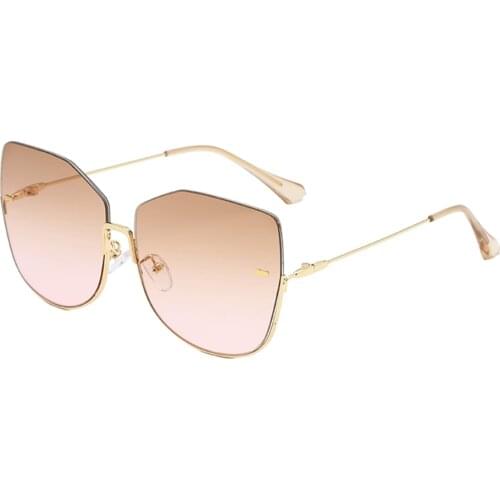 2021 New Oversized Sunglasses Women Big Frame Rimless Sun Glasses Female Mirror Oculos Unisex Gradient Hip Hop Shades 85009