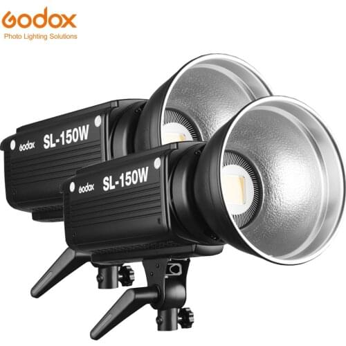 2PCS Godox SL-150W 150WS 5600K White Version LCD Panel LED Video Light Continuous Output Bowens Mount Studio Light