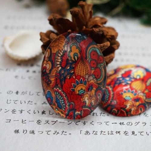 Oval 13x18mm 18x25mm 30x40mm flower Glass Cabochon for bracelet necklace earring rings brooch DIY Jewelry hand made supply
