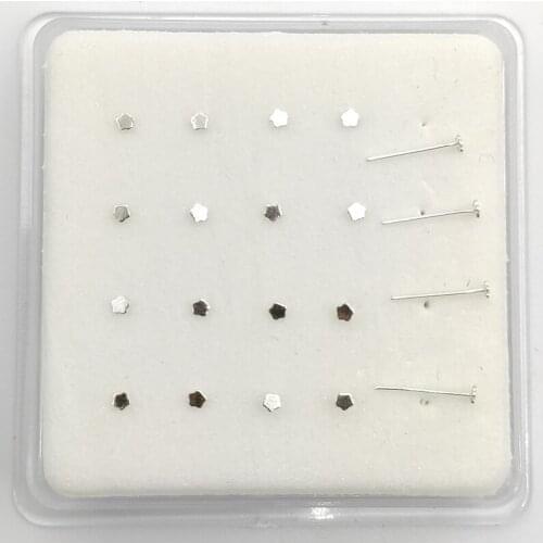 925 sterling silver Nose Stud Piercing Straight End nostril piercing jewelry 20pcs/pack