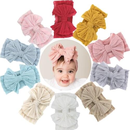 Baby Girls Headband Toddler Nylon Boho Hairband Big Bowknot Newborn Kids Hair Accessories