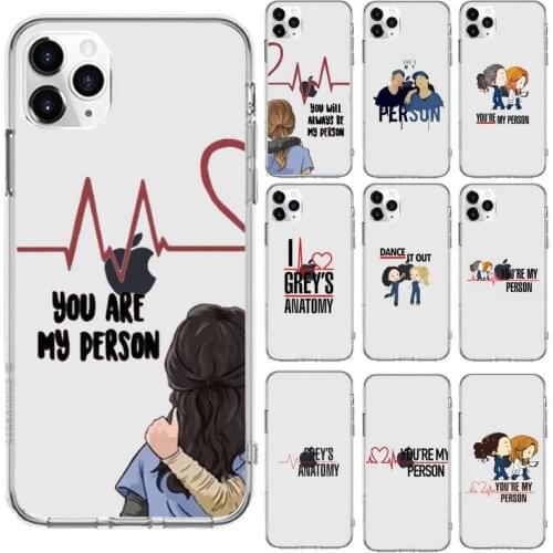Greys Anatomy Phone Cases Transparent for iPhone 6 7 8 11 12 s mini pro X XS XR MAX Plus cover funda shell