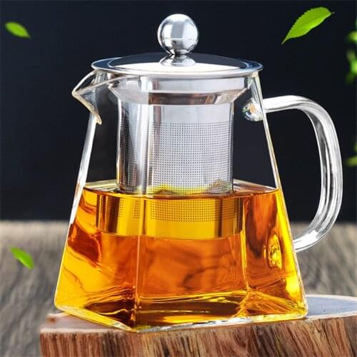 Transparent Heat Resistant Glass Teapot Water Jug Infuser Coffee Tea Maker Large Capacity Flower Tea Pot Milk Juice Container