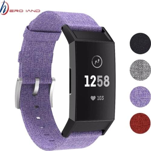 Woven Canvas Fabric strap for Fitbit charge 3 4 Band Replacement Stable Watch Strap for charge3 4 Wristband smart bracelet Wirst