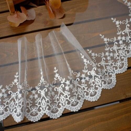 Net Yarn Cotton Thread Flower Embroidery Lace Ribbon Wedding Dress Decoration Material Lace Accessor