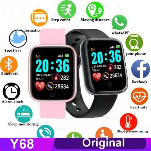 D20 Smart Watch Men Sport Smartwatch Women Heart Rate Monitor Blood Pressure Tracker Fitness Y68 Watches For IOS Android Reloj