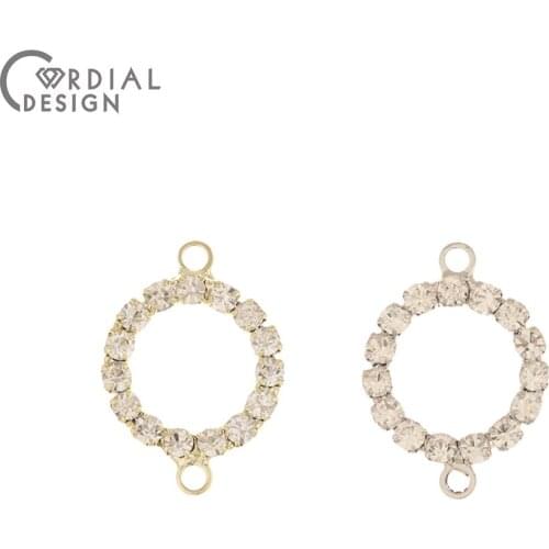 Cordial Design 100Pcs Rhinestone Connectors/Hand Made/Claw Chain/Loop Shape/Earring Accessories/DIY/Jewelry Findings & Component