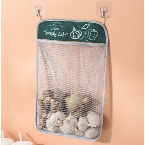 Big Mouth Fruit and Vegetable Net Bag Storage Bag Hanging Kitchen Garlic Ginger Onion Storage Wall Hanging Storage Bag