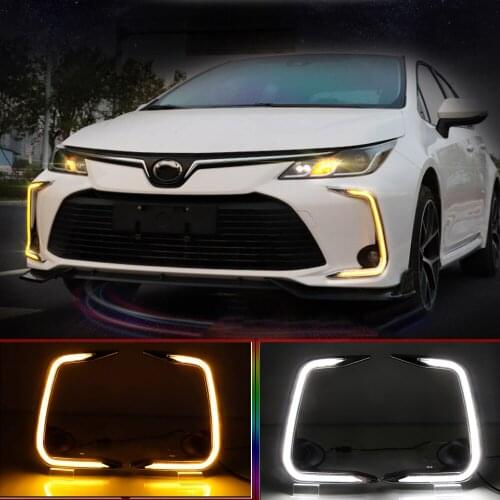 LED Car Light Daytime Running Light DRL Turn Signal Fog Lamp Day Light Decoration For Toyota Corolla 2019 Accessories