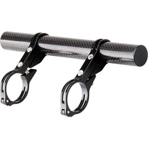 Carbon Tube Bicycle Handlebar Extender Double Clamp Alloy Bracket For 18-35mm Handlebar Extension Bike Light GPS Computer