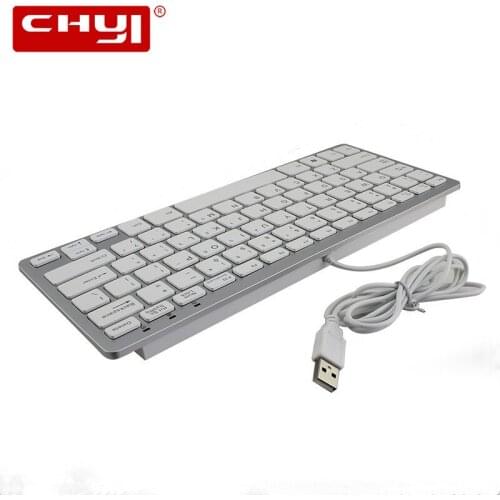 CHYI 78 Keys Keyboards USB 2.0 Wired Ultra-Thin Keypad Silent For PC Laptop Desktop Computer