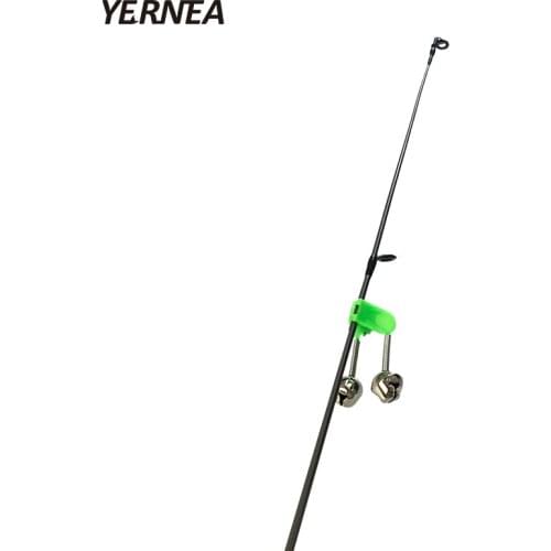 Yernea 5 Pcs/Lot carp Fishing Rod Bite Alarms Fishing Bells Rod Fishing Alarm Clamp Tip Clip Bells Ring Green Plastic