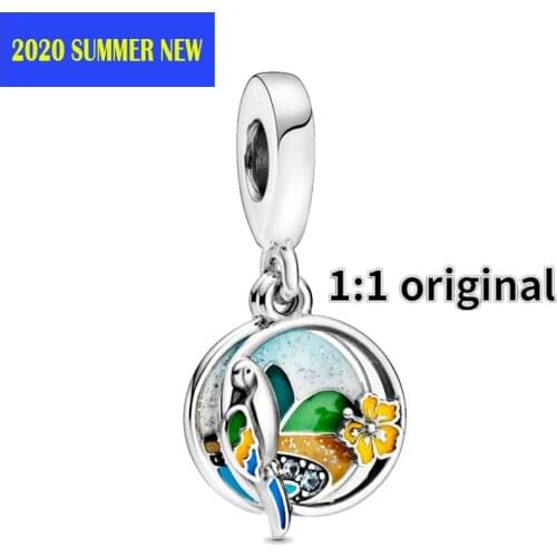 2020 Summer NEW 925 Sterling Silver Beads Holland Parrot Township Dangle Charm Fit Original Pandora Bracelets Women DIY Jewelry