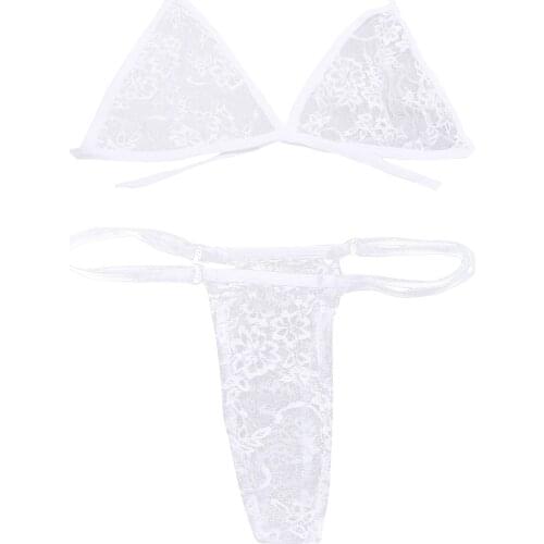 Women Lace Micro Bikinis Sexy Transparent Mini Bikini For Sex Push Up Brazilian Beach Swimwear Two Peice Swimsuit Bathing Suits