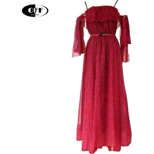 Designer Celebrity Sexy Leopard Maxi Dresses For Women Summer Ruffles Red Traf Party Evening Night Club Backless Dress Vestidos