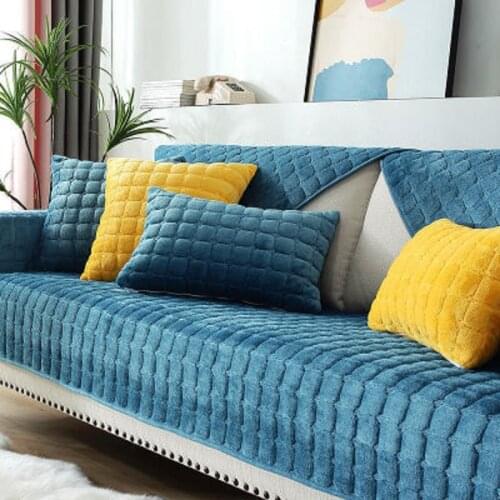 Winter Living Room Sofa Cover Plush Couch Cover Nordic Sofa Cushion Four Seasons Sofa Towel L-shaped Sofa Protective Case