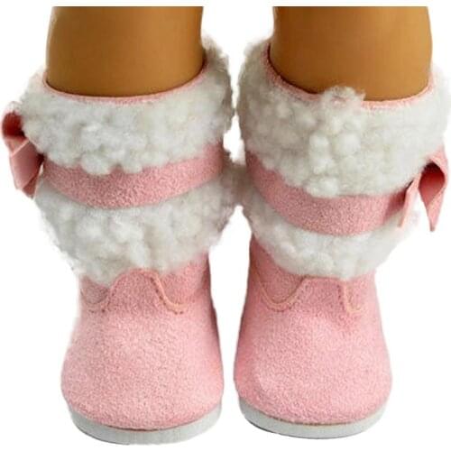 1 Pair Of Winter Boots For 18-Inch Girl Dolls Mini Shoes Shoes For Gifts Dolls Accessories Children Toys N2F4