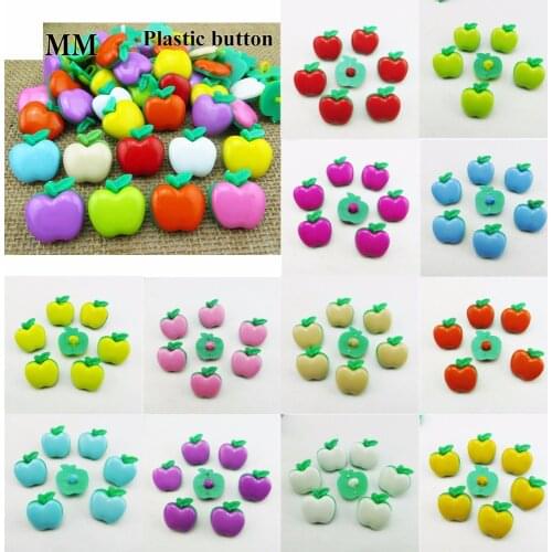 18MM 22MM Love Fruit Apple Mixed Dyed Plastic Buttons Coat Boots Sewing Clothes Accessory Garment Button P-097