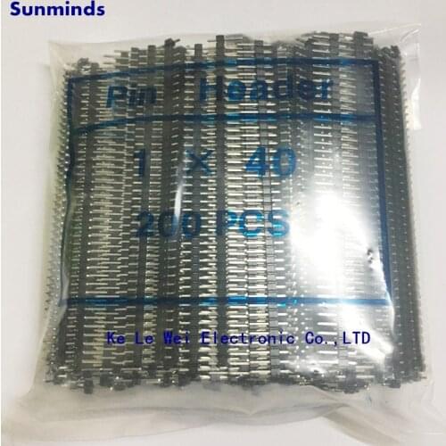 200pcs 40 Pin 1x40 Single Row Male Breakable Pin Header Connector Strip 2.54mm