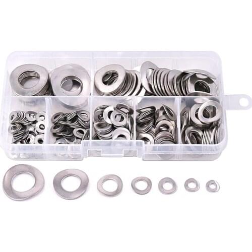295 Pcs 304 Stainless Steel Spring 2 Wave Washer Gasket Assortment Kit (M3 M4 M5 M6 M8 M10 M12)