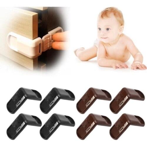 4Pcs Baby Chuld Safety Lock Door Buckle Drawer Cabinets Anti Pinch Hand Protect