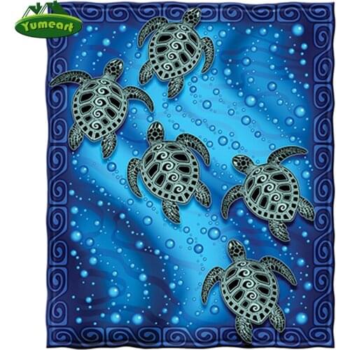 Full Square Drill DIY Diamond Embroidery Cross Stitch Tribal Sea Turtles Diamond Painting Mosaic Of Rhinestone Home Decoration