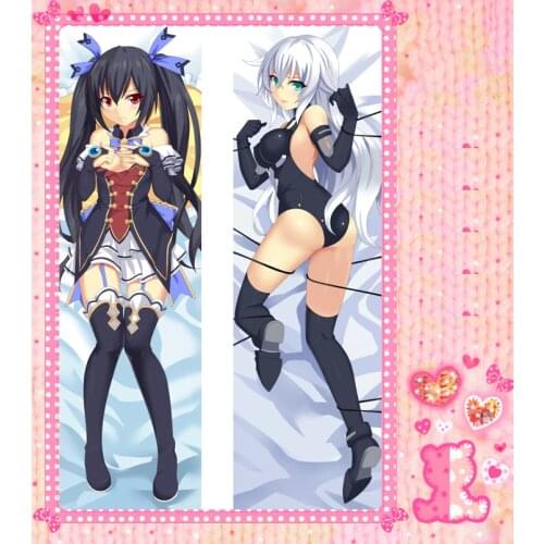 Anime Cartoon Hyperdimension Neptnuia Double Bolster Hugging Pillow Case Pillow Cover Pillowcase Peach Skin 2 Way No.1360
