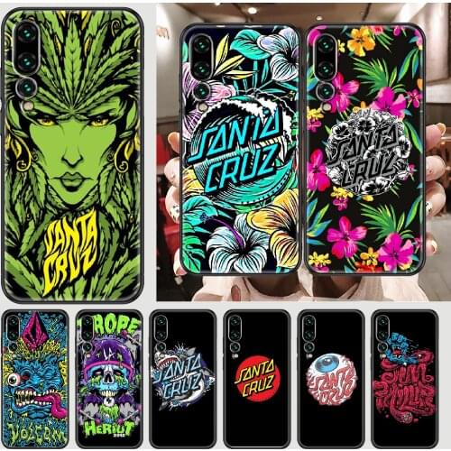 Santa Cruz Skateboard Phone case For Huawei P Mate P10 P20 P30 P40 10 20 Smart Z Pro Lite 2019 black 3D coque silicone